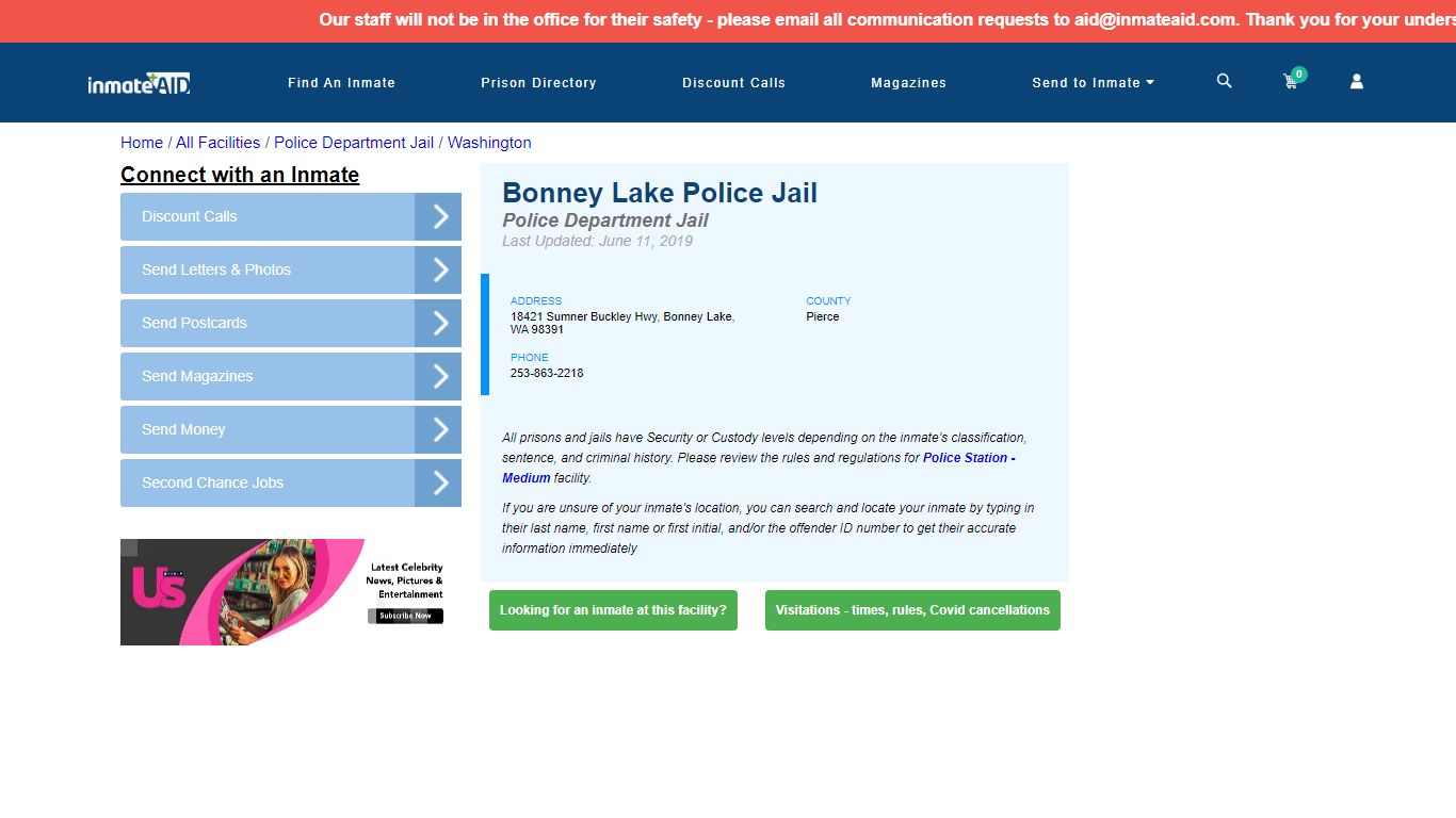 Bonney Lake Police Jail & Inmate Search - Bonney Lake, WA